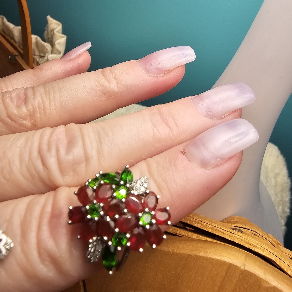 Genuine Ruby Earrings And Genuine Ruby Ring With … - image 2